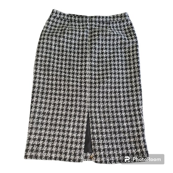 CT695 Halogen Black & White Tweed Skirt 14 - Picture 3 of 6